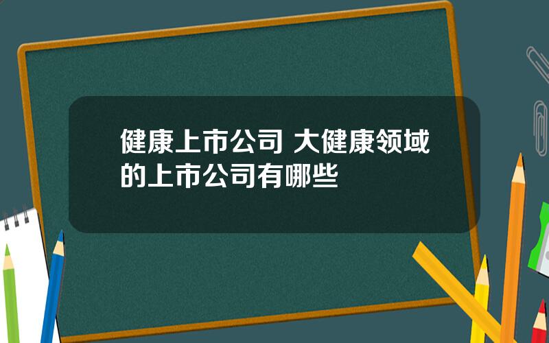 健康上市公司 大健康领域的上市公司有哪些